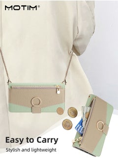 Motim iPhone 15 Case with Lanyard Strap and Card Holder, Protective Crossbody Wallet Leather Handbag Purse Protective Case with Kickstand, Make Up Mirror Cover Phone Case  - Image 5