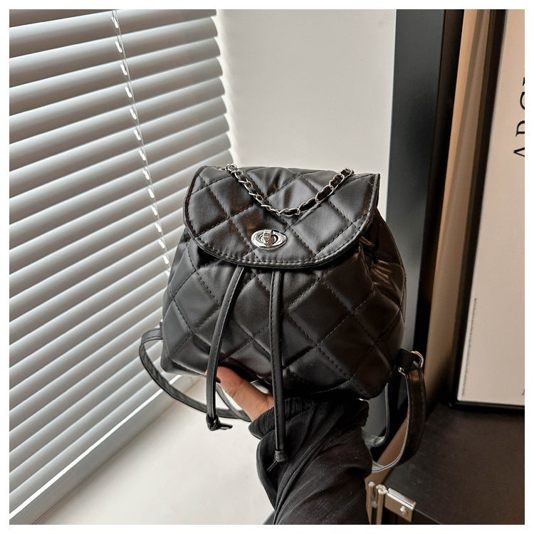 Korean Style Casual Rhombic Chain 2024 Large Capacity Arrival Western Style Single Shoulder Crossbody Backpack - Image 1