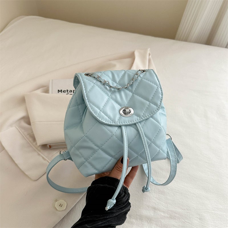 Korean Style Casual Rhombic Chain 2024 Large Capacity Arrival Western Style Single Shoulder Crossbody Backpack - Image 2