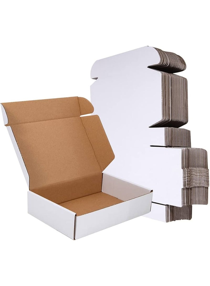 صناديق شحن كرتون مموج مقاس 37×28.8×9.7 سم عبوة 20 قطعة، علب تغليف كرتونية للأعمال الصغيرة، صناديق قابلة للطي بدون لاصق، للتجارة الإلكترونية والهدايا والتخزين(أبيض) - Image 1