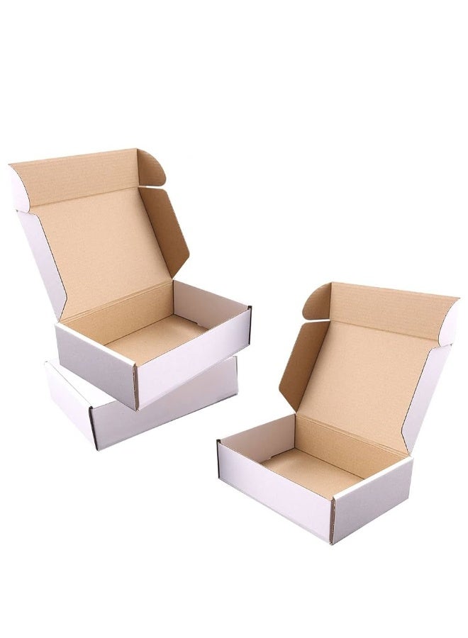 صناديق شحن كرتون مموج مقاس 37×28.8×9.7 سم عبوة 20 قطعة، علب تغليف كرتونية للأعمال الصغيرة، صناديق قابلة للطي بدون لاصق، للتجارة الإلكترونية والهدايا والتخزين(أبيض) - Image 3