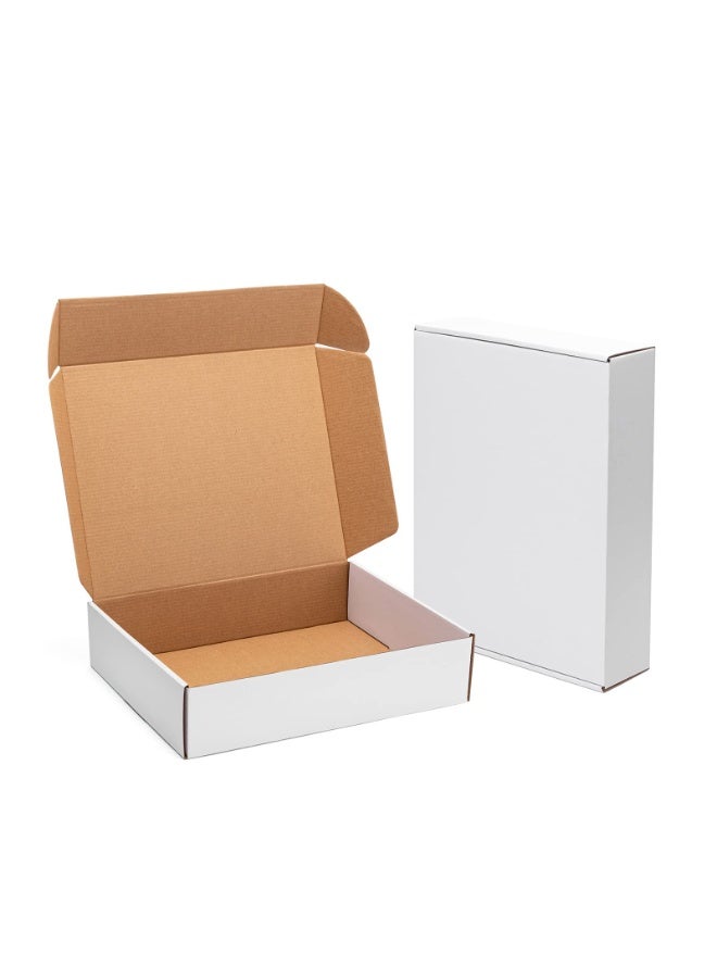 صناديق شحن كرتون مموج مقاس 37×28.8×9.7 سم عبوة 20 قطعة، علب تغليف كرتونية للأعمال الصغيرة، صناديق قابلة للطي بدون لاصق، للتجارة الإلكترونية والهدايا والتخزين(أبيض) - Image 4