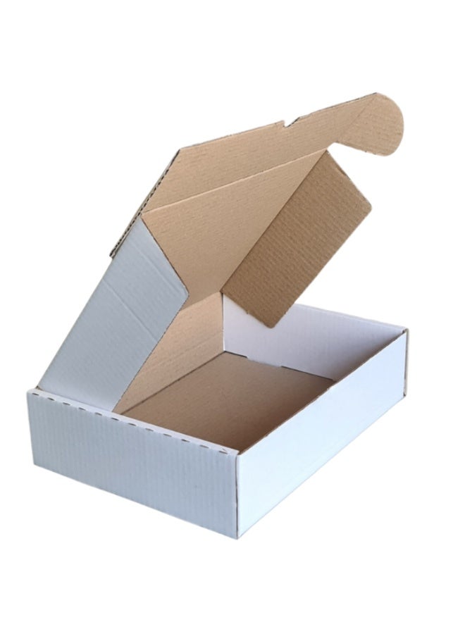 صناديق شحن كرتون مموج مقاس 37×28.8×9.7 سم عبوة 20 قطعة، علب تغليف كرتونية للأعمال الصغيرة، صناديق قابلة للطي بدون لاصق، للتجارة الإلكترونية والهدايا والتخزين(أبيض) - Image 5