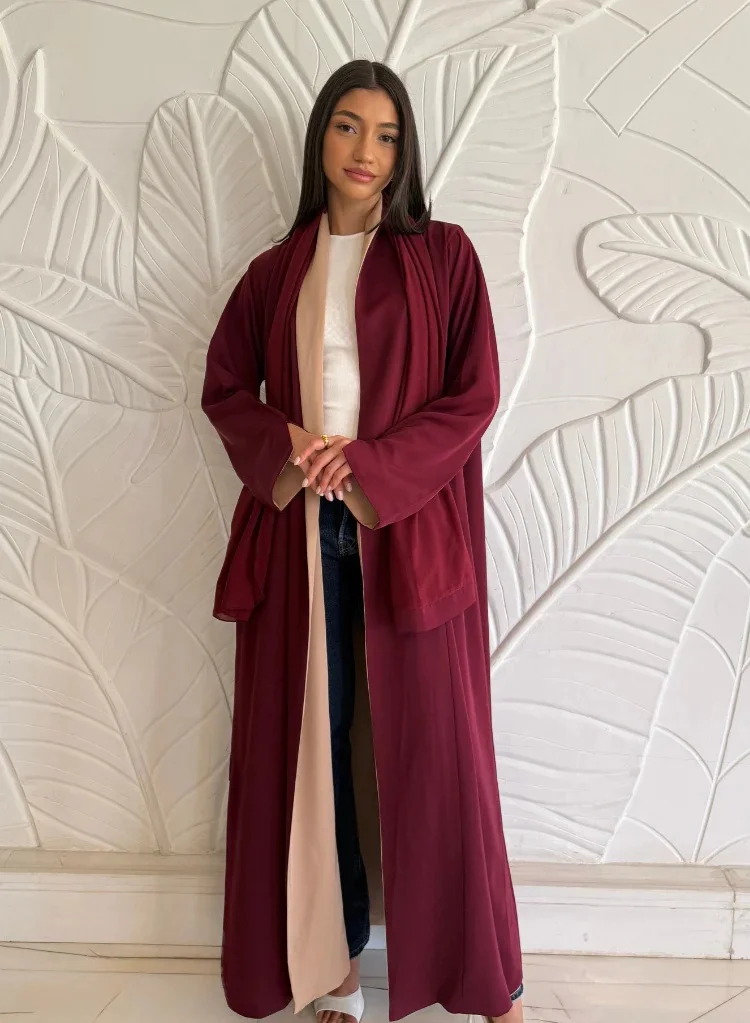 JAMEELA Reversible Two-Tone Abaya