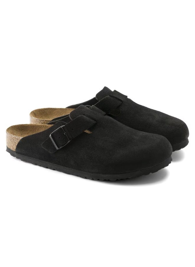 BIRKENSTOCK Boston Soft Footbed Suede Leather - Black  - Image 1