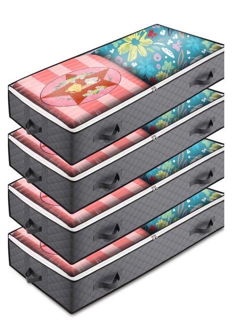 4-Piece Breathable Large Capacity Organizer Bags Storage Containers with Reinforced Handles