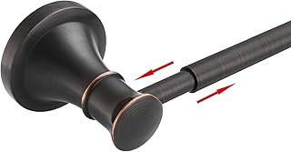 BESy Adjustable Bronze 16.5 to 28.7 Inch Bath Towel Bar Rack for Bathroom Towel Holder, Wall Mounted Towel Bar Rod - Image 1