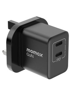 Momax Momax One Plug GaN 35W 2-Port Mini Fast Charger 2 USB-C port - Black  - Image 1
