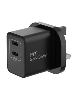 Momax Momax One Plug GaN 35W 2-Port Mini Fast Charger 2 USB-C port - Black  - Image 2
