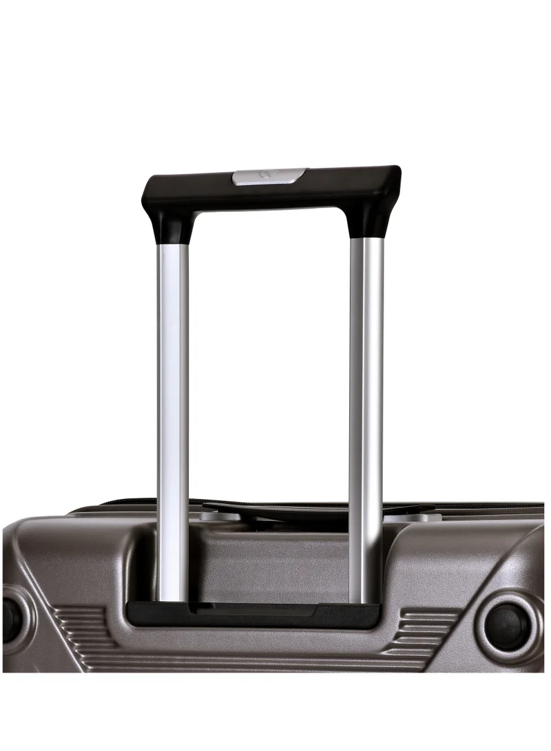 eminent Hard Case Travel Bag Large Luggage Trolley Polycarbonate Lightweight Suitcase 4 Quiet Double Spinner Wheels With Tsa Lock KJ97 Gold Grey