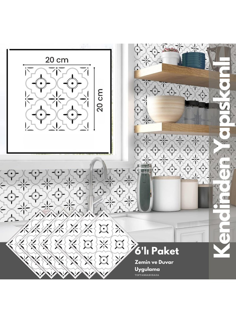 Technosmart 6PCS 20CM×20CM Self Adhesive Wall Covering Kitchen Bathroom PVC Sticker Decoration  - Image 2