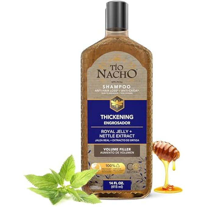 Tio Nacho ANTI HAIR LOSS THICKENING VOLUME FILLER SHAMPOO WITH ROYAL JELLY & ROSEMARY, VOLUMIZING & BODY-BOOSTING HAIR CARE, 14 FLUID OUNCES - Image 1