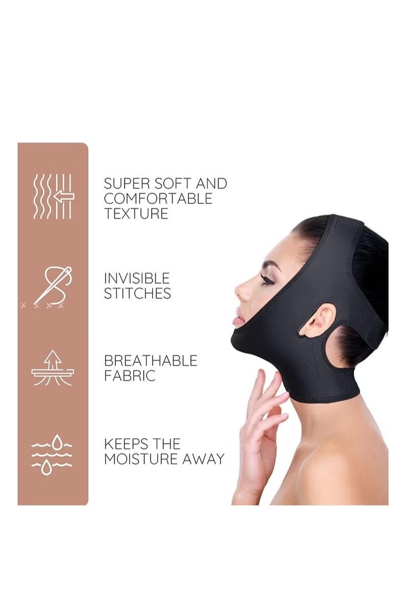 Post Surgery Neck and Chin Compression Wrap Bandage, Face Slimmer, Jowl Tightening, Neck Coverage, Chin Lifting Strap for Women - Image 2