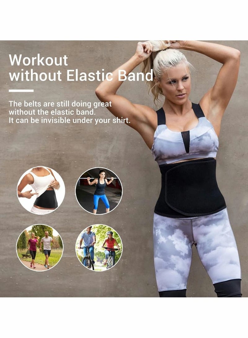 SYOSI Waist Trainer Belt for Women, Sport Girdle Belt, Slimming Sauna Waist Trimmer Belly Band Sweat Sports Girdle Belt, Exercise Belt with Adjustable Straps, Slimming Body Shaper Belt (Black, L)  - Image 5