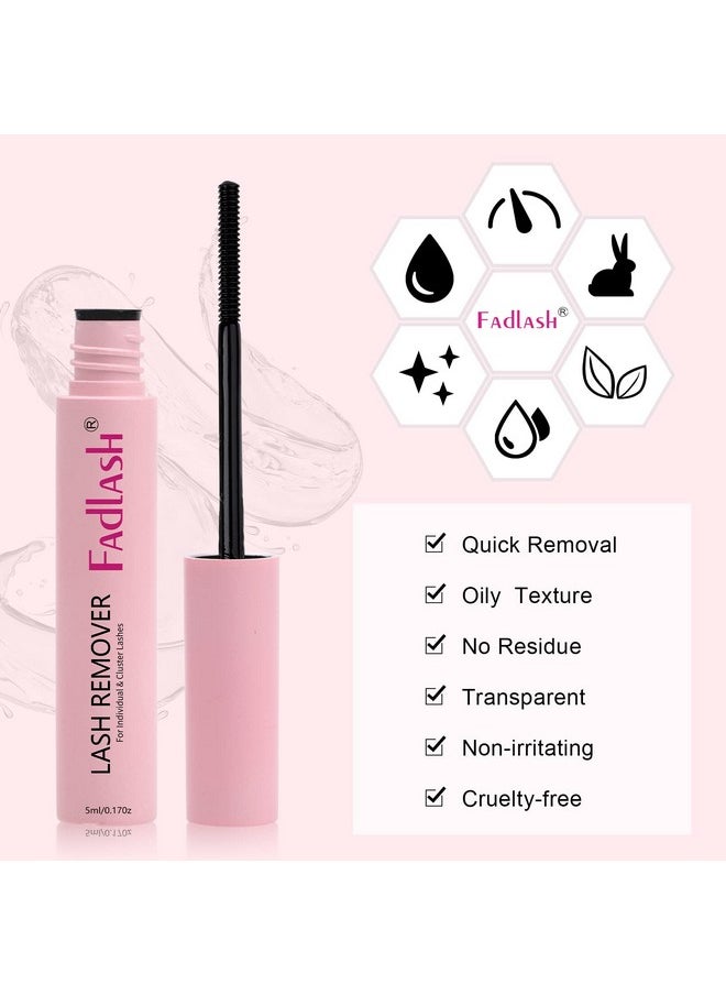 FADLASH - Cluster Lash Glue Remover 5 Ml Lash Remover For Cluster Individual Lashes Soothing Non Irritating Oil Lash Glue Remover Mascara Wand Diy Eyelash Extension Remover Self Use At Home - Image 1