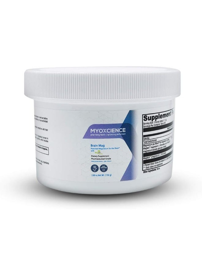 MYOXCIENCE Brain Mag Magnesium L-threonate Magtein & Magnesium glycinate Powder (Unflavored) - Image 1