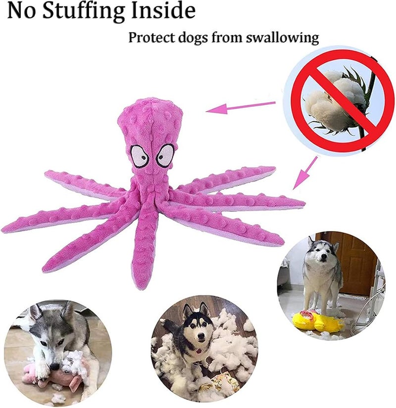 Cozy Octopus Dog Toys Interactive Plush Pet Squeaky Toy for Small and Medium Dogs Soft Cute Durable Bite Sounding Plush Squeaky Octopus Dog Educational Toy for Puppy Teething Chew Toys - Image 3