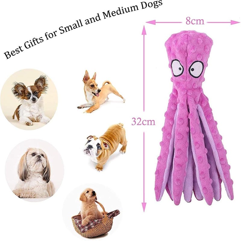 Cozy Octopus Dog Toys Interactive Plush Pet Squeaky Toy for Small and Medium Dogs Soft Cute Durable Bite Sounding Plush Squeaky Octopus Dog Educational Toy for Puppy Teething Chew Toys - Image 2
