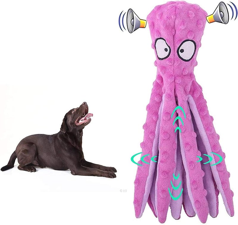 Cozy Octopus Dog Toys Interactive Plush Pet Squeaky Toy for Small and Medium Dogs Soft Cute Durable Bite Sounding Plush Squeaky Octopus Dog Educational Toy for Puppy Teething Chew Toys - Image 4