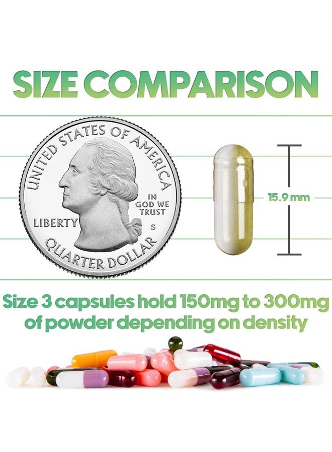 XPRS Nutra Delayed Release Size 3 Empty Capsules - 100 Count Clear Empty Vegan Capsules - Vegetarian Empty Pill Capsules - DIY Vegetable Capsule Filling - Veggie Capsules Gel Caps - Image 2