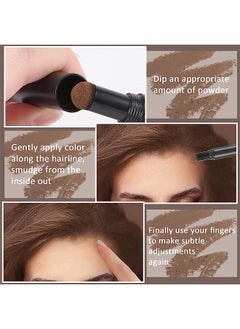 JOVIALITY Hairline Powder Hair Root Touch Up,Hair Filler Volumizing Powder Fill In Receding Hair Lines Bald Spots Wide Parts Forehead Side,Hairline Finishing Stick Sweatproof For Women Men (Coffee)  - Image 3