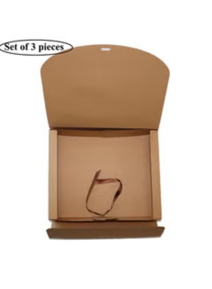 مجموعة مكونة من 3 قطع حلوى فاخرة من ورق كرافت الأبيض، علبة متوسطة مربعة الشكل مع شريط للشوكولاتة، وديكورات حفلات الزفاف، وهدايا استحمام الطفل. - Image 2