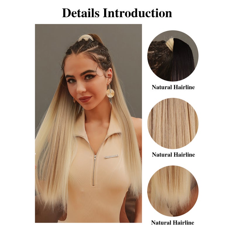 Long Straight Ponytail Hair Extension for Women Natural Looking Wrap Arround Ponytail Wig 26in Length for Daily Wear - Image 5