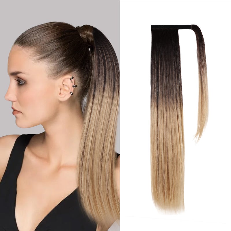 Long Straight Ponytail Hair Extension for Women Natural Looking Wrap Arround Ponytail Wig 26in Length for Daily Wear - Image 1