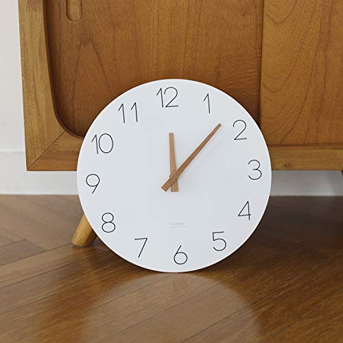mooas Flatwood Wall Clock, Analog Wall Clock, Silent Non-Ticking 12 inch Modern Wall Clocks Battery Operated for Office, Home, Bathroom, Kitchen, Bedroom, School, Living Room - Image 5