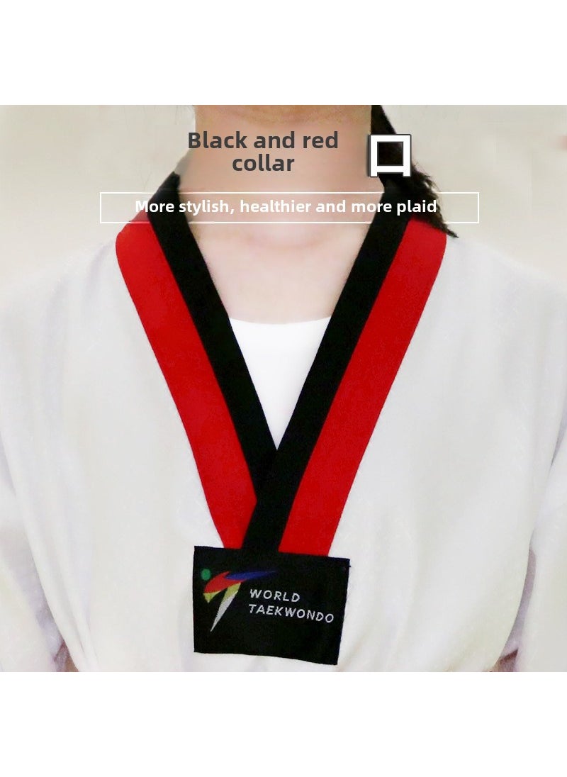 Generic Custom Taekwondo Uniforms for Kids  Adults Black and red neckline (100-150) 