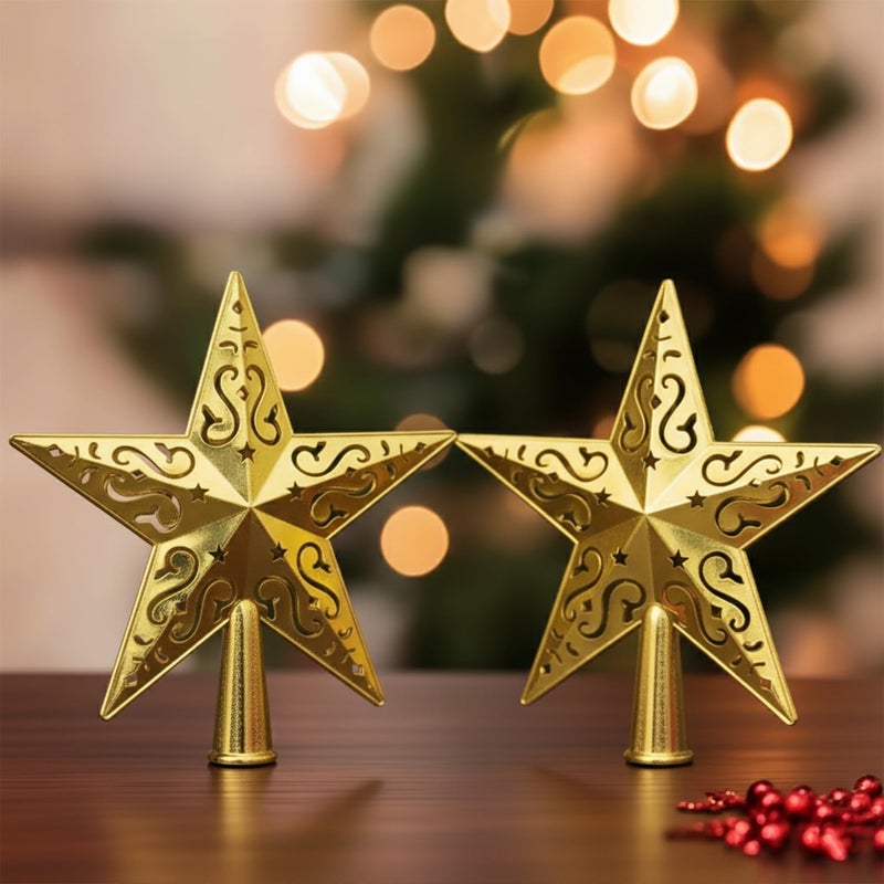 Ascension Christmas Tree Hanging Star for Christmas Decoration Tree Top Topper Xmas Hangings Ornaments, New Year Decoration & Gift Item (Pack of 2) - Image 5