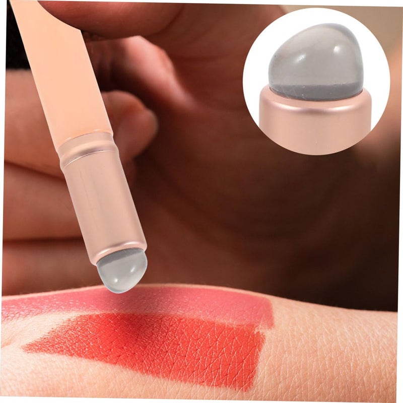 4 Pcs Silicone Lip Brush with Cap, round Head Lip Gloss Applicator for Daily Makeup, Portable and Easy to Clean Lipstick Brush Set for Women - Image 4