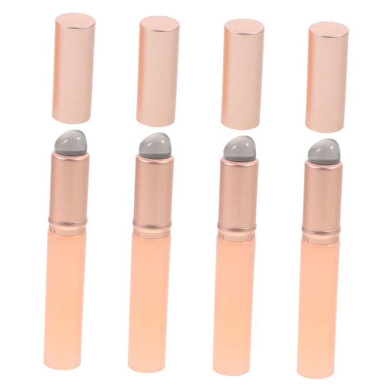 4 Pcs Silicone Lip Brush with Cap, round Head Lip Gloss Applicator for Daily Makeup, Portable and Easy to Clean Lipstick Brush Set for Women - Image 1