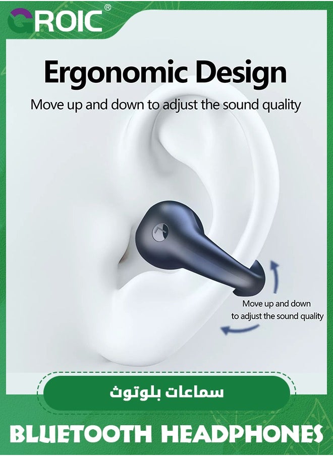 GROIC Wireless Ear Clip Headphones, Bluetooth Open Ear Sport Earbuds for Android iPhone,Air Conduction Headphones,Wireless Headset for Cycling,Running Workout,Running,Driving,Bluetooth 5.3  - Image 5