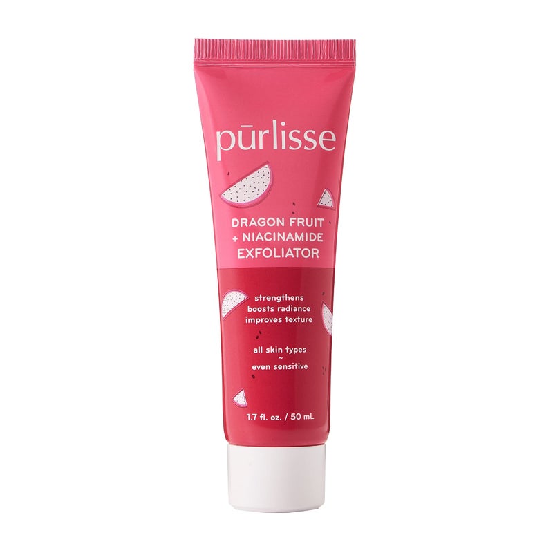 prlisse Dragonfruit Niacinamide Face Exfoliator Scrub Exfoliating Face Wash for Radiance Improved Texture Strengthens Skin Barrier Reduces Blemishes Fights Signs of Aging 17 Fl oz
