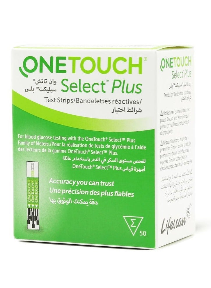 ONETOUCH Select Plus Blood Glucose Test Strips Pack of 50 - Image 2
