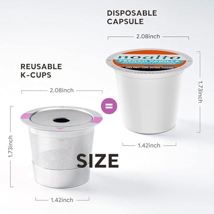 SWIUKPHE Reusable Coffee FilterK Cups Coffee FilterReusable K Cup Pod Coffee FiltersRefillable Filters Coffee Capsule CupBpa FreeWith Stainless Steel Spoon Clamp And Spoon BrushSilver - Image 5