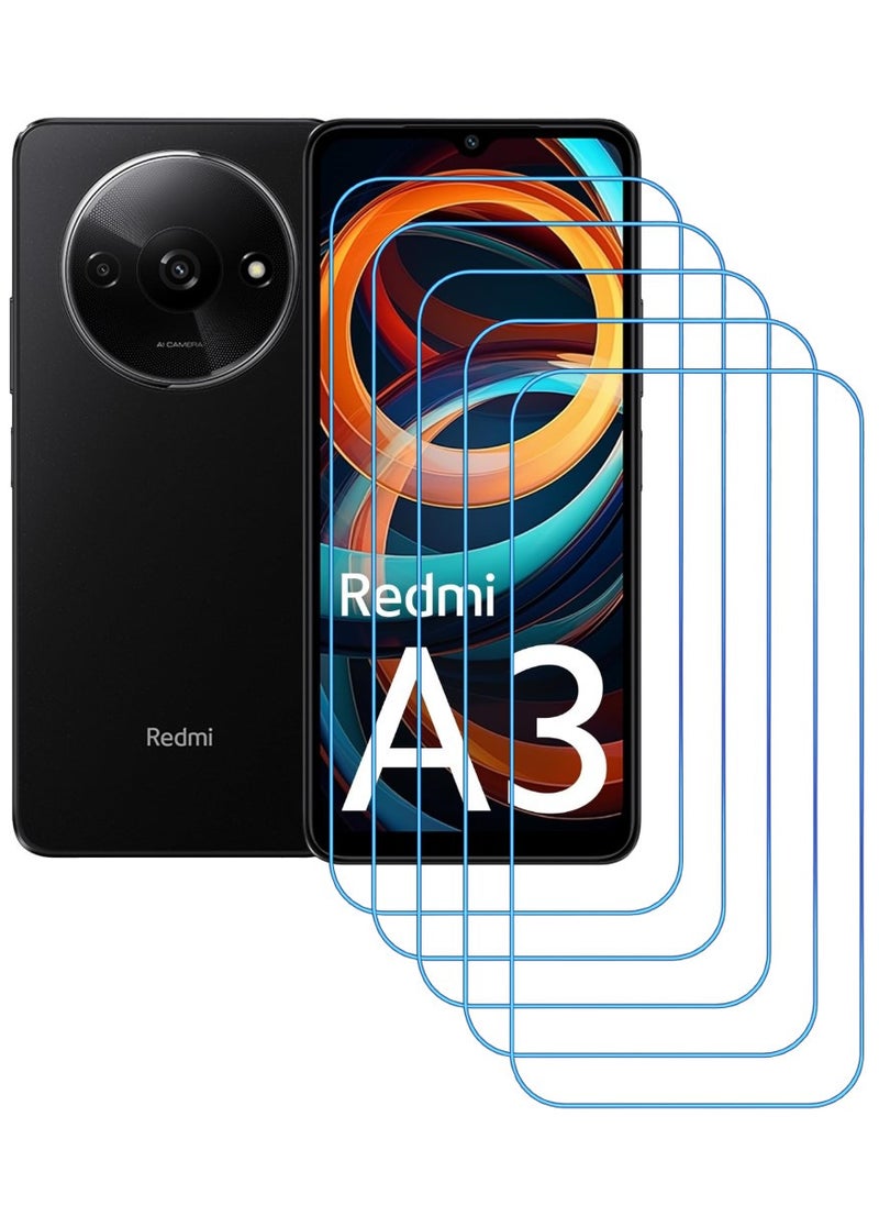 ACLIX 5 Pieces Antistatic ESD Dustproof Premium Quality High Definition Clear Tempered Glass Screen Protector Designed For Xiaomi Redmi A3 - Image 1