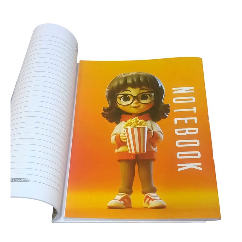 Extra Line university notebook pin bound 3 lines 100 sheets girl design coated cover A4