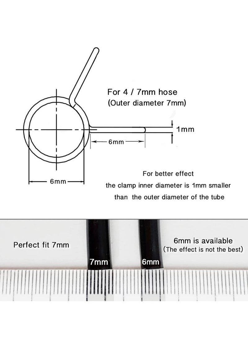 SYOSI 100pcs 1/4" Irrigation Hose Clamp Firm and Leak-Proof Easy to Install Solution Kit Connector Fitting Double Steel Wire Coil - Image 5