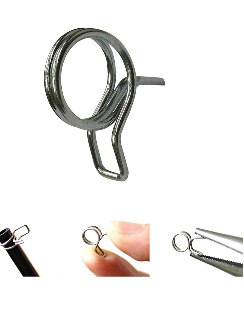 SYOSI 100pcs 1/4" Irrigation Hose Clamp Firm and Leak-Proof Easy to Install Solution Kit Connector Fitting Double Steel Wire Coil - Image 1