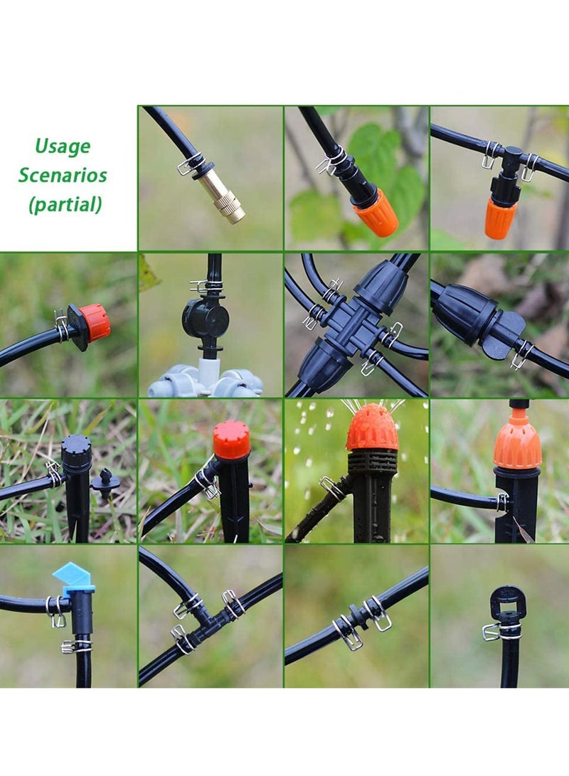 SYOSI 100pcs 1/4" Irrigation Hose Clamp Firm and Leak-Proof Easy to Install Solution Kit Connector Fitting Double Steel Wire Coil - Image 4