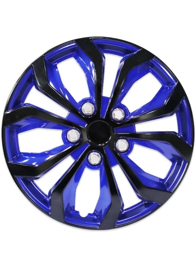 Wheel Hub Caps, Set of 4, Blue and Black, Sport Racing Style - Image 4