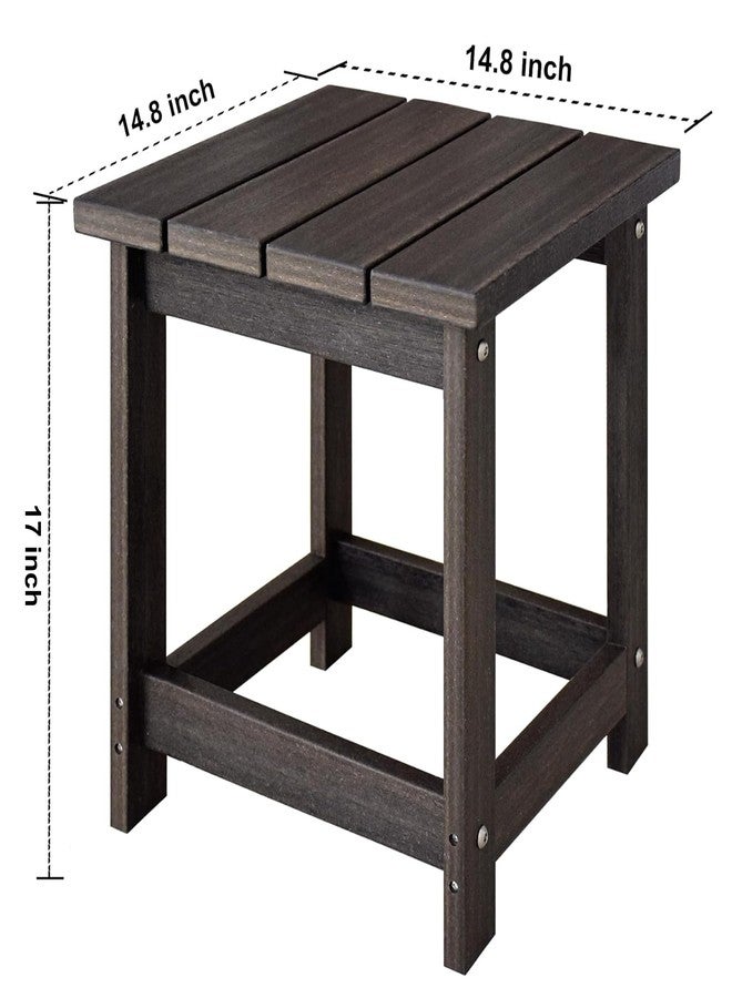 LZRS Adirondack Square Outdoor Side Table for Patio, Pool Composite Patio Table,HDPE End Tables for Backyard,Pool, Indoor Companion, Easy Maintenance & Weather Resistant(Brown Mixture) - Image 2