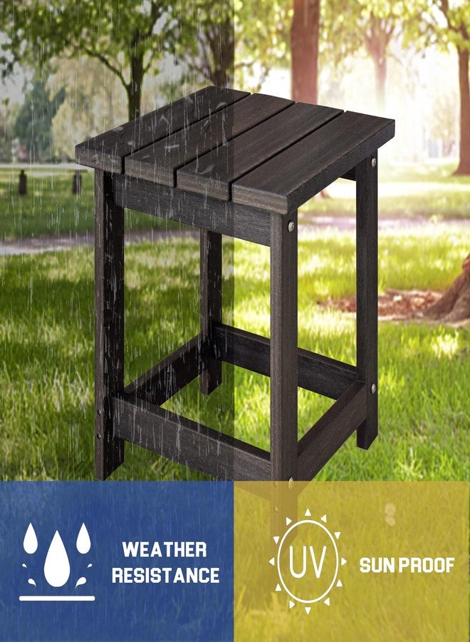LZRS Adirondack Square Outdoor Side Table for Patio, Pool Composite Patio Table,HDPE End Tables for Backyard,Pool, Indoor Companion, Easy Maintenance & Weather Resistant(Brown Mixture) - Image 3
