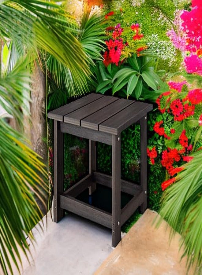 LZRS Adirondack Square Outdoor Side Table for Patio, Pool Composite Patio Table,HDPE End Tables for Backyard,Pool, Indoor Companion, Easy Maintenance & Weather Resistant(Brown Mixture) - Image 5