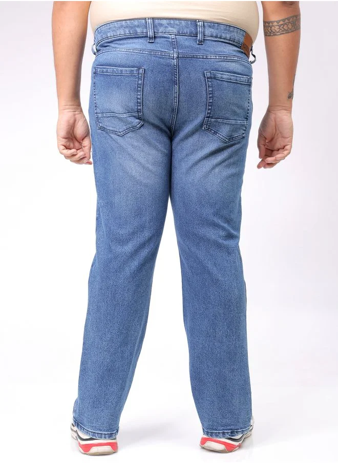 HARDSODA Men Plus Size Bootcut Solid Mid-Rise Stretchable Jeans