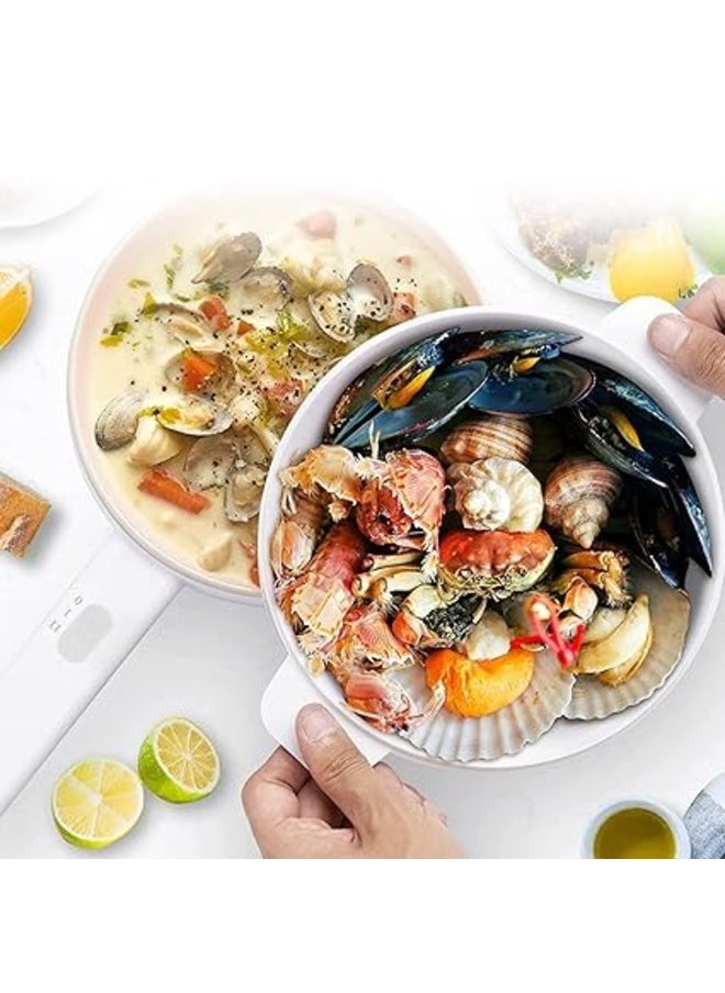 1.5L Mini Portable Electric Pan, Electric Hot Pot, 700W Non-Stick Rapid Multi-Cooker with Lid 2 Modes Temperature Control 20CM (EU Plug Type)