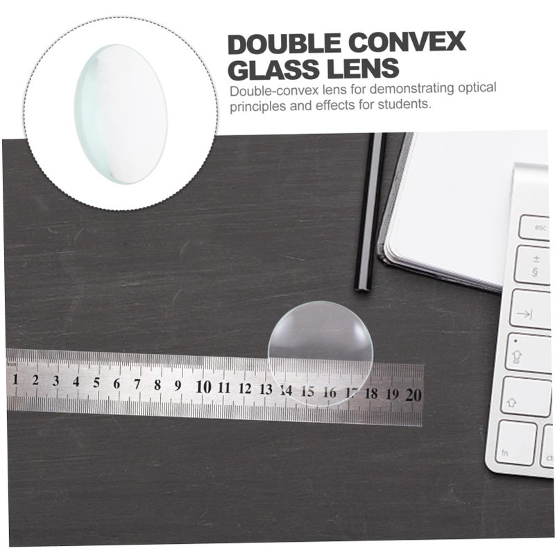 Double Convex Glass Lens Optical Experiment Focal Length Polished Ground Edges 75mm Diameter - Image 3