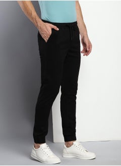 Regular Fit Men's Black Cotton Trousers - Mid-Rise, Full Length, Button & Zip Closure - pzsku/Z596A6645FB80A122722AZ/45/_/1732792445/8a026aa3-5b82-4437-a762-20b814f52555